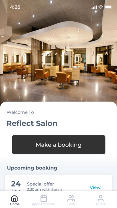 Emulate iPhone app Reflect Salon using MyAndroid Emulate iPhone app Reflect Salon using MyAndroid