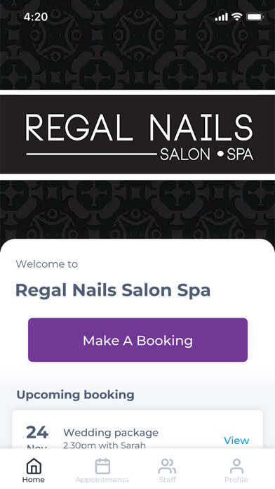 Emulate iPhone app Regal Nails Salon Spa using MyAndroid Emulate iPhone app Regal Nails Salon Spa using MyAndroid