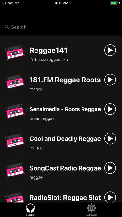 Emulate iPhone app Reggae Music Hits using MyAndroid
