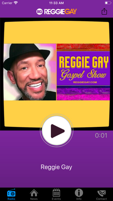 Emulate iPhone app Reggie Gay - Gospel Music using MyAndroid