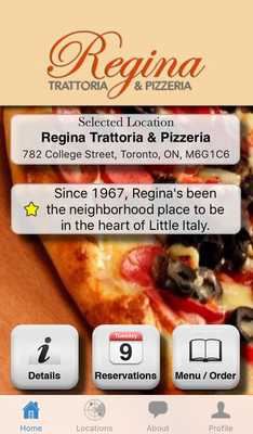 Emulate Android APK Regina Pizzeria and Trattoria