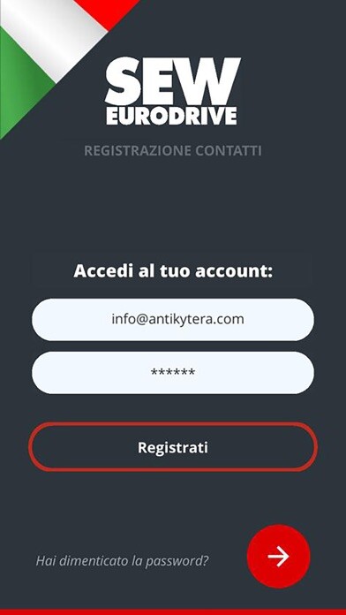 Emulate iPhone app REGISTRAZIONE CONTATTI using MyAndroid