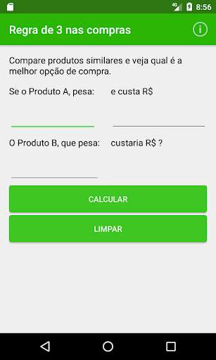 Run android online APK Regra de 3 nas compras from MyAndroid or emulate Regra de 3 nas compras using MyAndroid