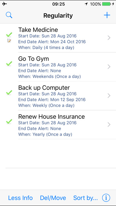 Emulate iPhone app Regularity using MyAndroid