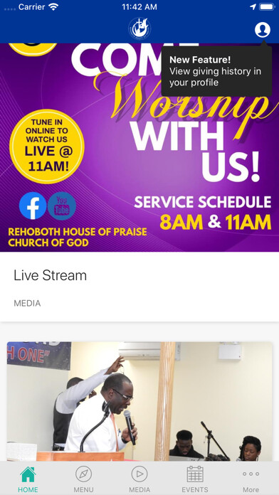 Emulate iPhone app Rehoboth House of Praise using MyAndroid