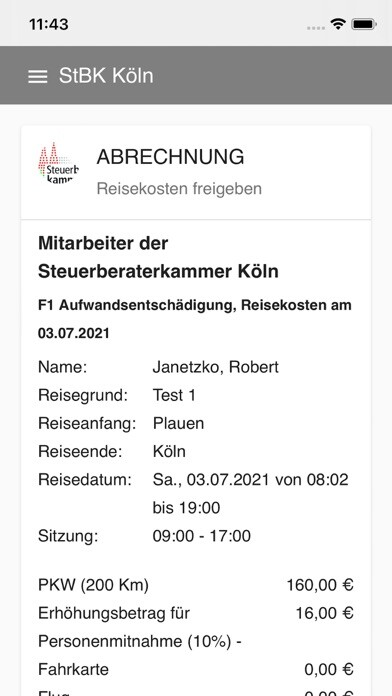 Emulate iPhone app Reisekosten - StbK Kln using MyAndroid