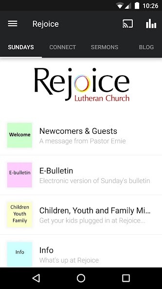 Emulate iPhone app Rejoice Lutheran Church using MyAndroid Emulate iPhone app Rejoice Lutheran Church using MyAndroid
