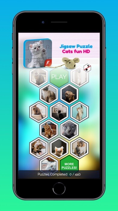 Emulate iPhone app Relaxing Games Puzzle Cats HD using MyAndroid