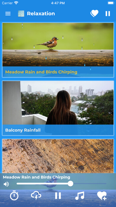 Emulate iPhone app Relaxing Rain Sounds Pro Sleep using MyAndroid Emulate iPhone app Relaxing Rain Sounds Pro Sleep using MyAndroid