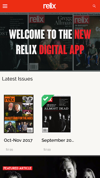 Emulate iPhone app Relix Magazine using MyAndroid