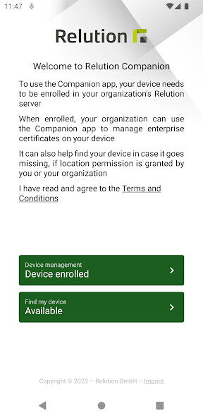 Run android online APK Relution Companion for AE from MyAndroid or emulate Relution Companion for AE using MyAndroid