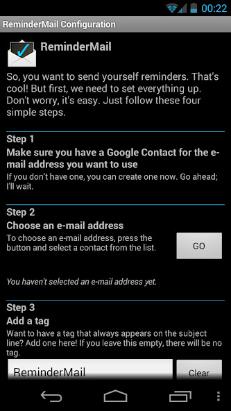 Emulate Android APK ReminderMail
