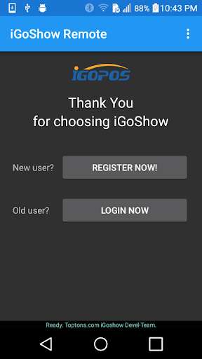 Run android online APK Remote Control App for iGoShow Display Box from MyAndroid or emulate Remote Control App for iGoShow Display Box using MyAndroid Run android online APK Remote Control App for iGoShow Display Box from MyAndroid or emulate Remote Control App for iGoShow Display Box using MyAndroid
