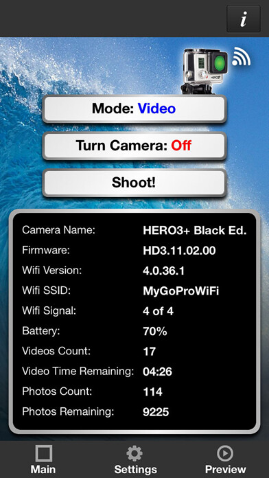 Emulate iPhone app Remote Control for GoPro Hero 3+ Black using MyAndroid Emulate iPhone app Remote Control for GoPro Hero 3+ Black using MyAndroid