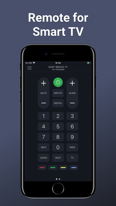 Emulate iPhone app Remote Control for Sony TVs using MyAndroid