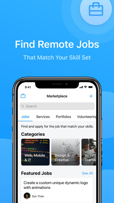 Emulate iPhone app RemoteHub - Hire & Find Jobs using MyAndroid