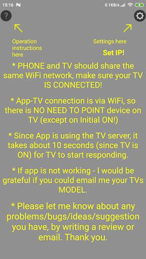 Run android online APK Remote SAMSUNG TV(until 2015)WiFi Simple No button from MyAndroid or emulate Remote SAMSUNG TV(until 2015)WiFi Simple No button using MyAndroid