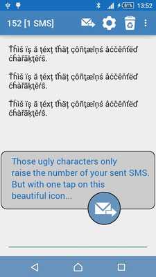 Emulate Android APK Remove SMS accents