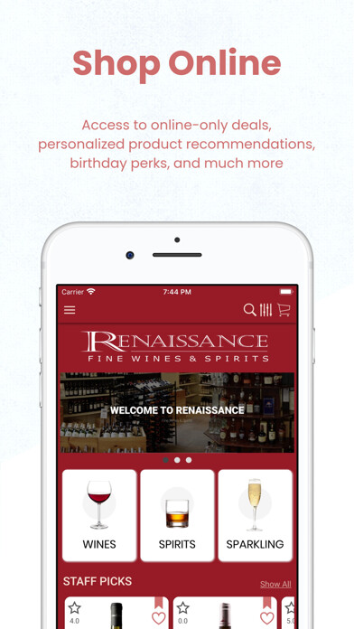 Emulate iPhone app Renaissance Wines & Spirits using MyAndroid