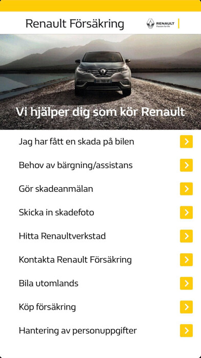 Emulate iPhone app Renault Försäkring using MyAndroid