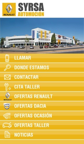 Emulate iPhone app Renault Syrsa Automoción using MyAndroid