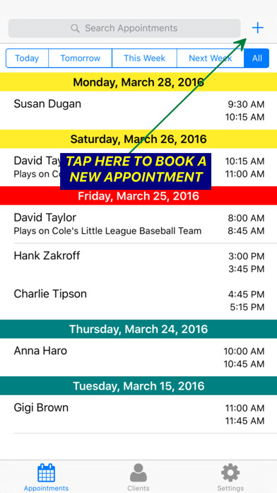 Emulate iPhone app Rendezvous Appointment Book using MyAndroid