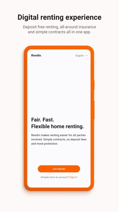 Emulate iPhone app Rendin - Home Renting Tool using MyAndroid