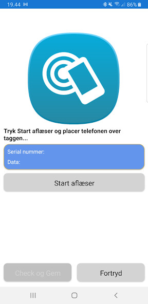 Run android online APK Renell NFC Tags registrering from MyAndroid or emulate Renell NFC Tags registrering using MyAndroid