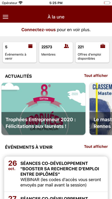 Emulate iPhone app Rennes SB Alumni using MyAndroid Emulate iPhone app Rennes SB Alumni using MyAndroid