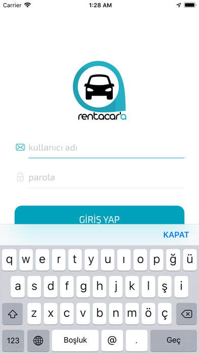 Emulate iPhone app RentacarA Araç Takip using MyAndroid