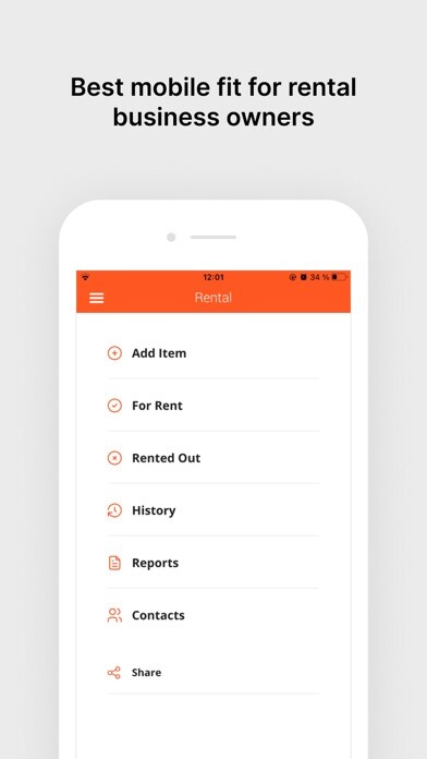 Emulate iPhone app Rental Business Management App using MyAndroid