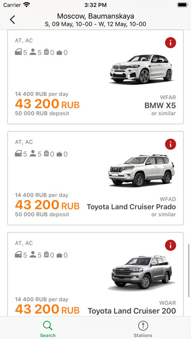 Emulate iPhone app Rentmotors rent-a-car using MyAndroid
