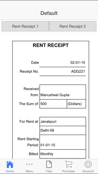 Emulate iPhone app Rent Receipt using MyAndroid Emulate iPhone app Rent Receipt using MyAndroid