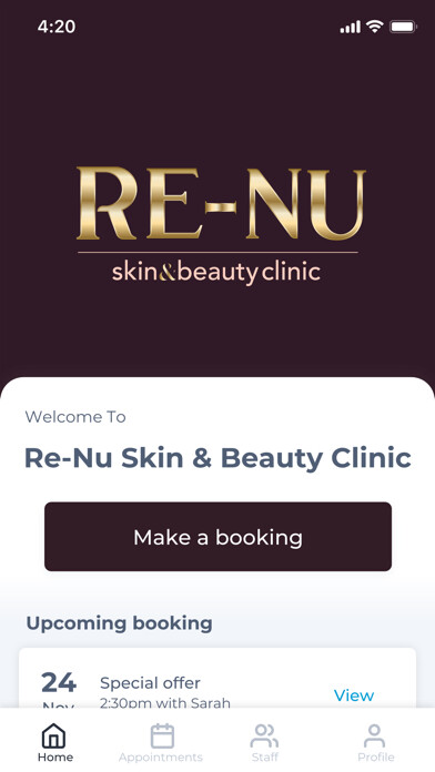 Emulate iPhone app Re-Nu Skin & Beauty Clinic using MyAndroid Emulate iPhone app Re-Nu Skin & Beauty Clinic using MyAndroid