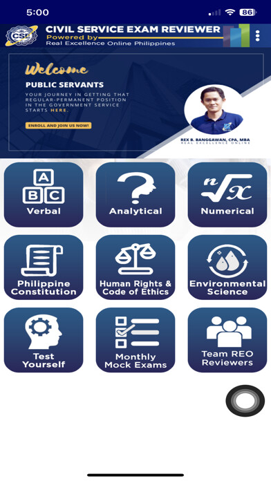 Emulate iPhone app REO Civil Service Exam Review using MyAndroid Emulate iPhone app REO Civil Service Exam Review using MyAndroid