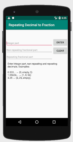 Run android online APK Repeating Decimal to Fraction from MyAndroid or emulate Repeating Decimal to Fraction using MyAndroid Run android online APK Repeating Decimal to Fraction from MyAndroid or emulate Repeating Decimal to Fraction using MyAndroid