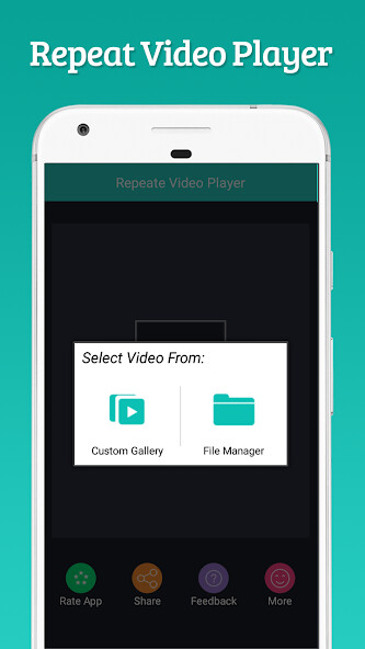 Emulate Repeat Video Player, Loop Video from MyAndroid or run Repeat Video Player, Loop Video using MyAndroid