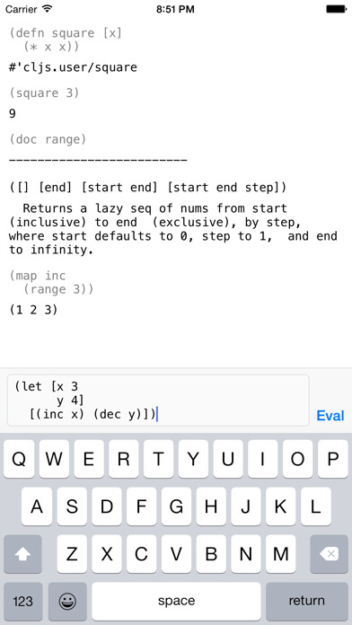 Emulate iPhone app Replete REPL using MyAndroid