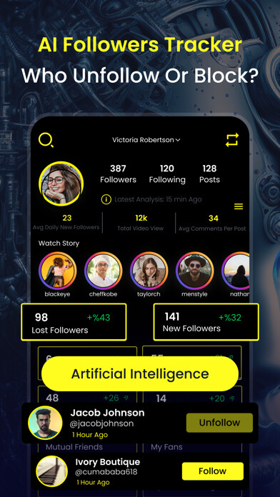 Emulate iPhone app Reports AI: Followers Tracker using MyAndroid Emulate iPhone app Reports AI: Followers Tracker using MyAndroid