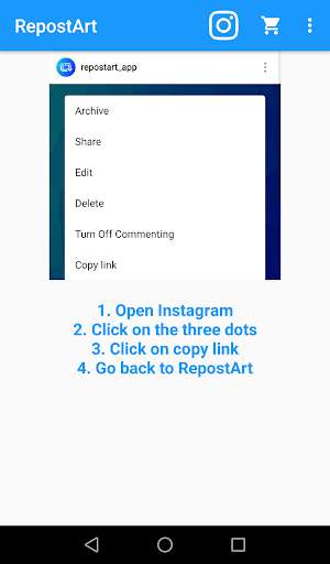 Run android online APK RepostArt Funny repost for Instagram from MyAndroid or emulate RepostArt Funny repost for Instagram using MyAndroid