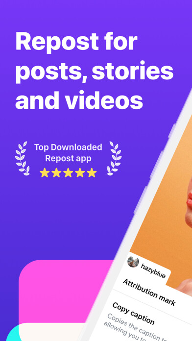 Emulate iPhone app Repost: For Posts, Stories using MyAndroid
