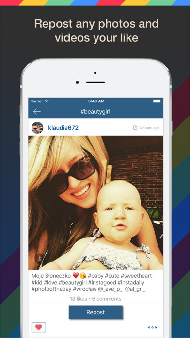 Emulate iPhone app Repost Getter for Instagram using MyAndroid
