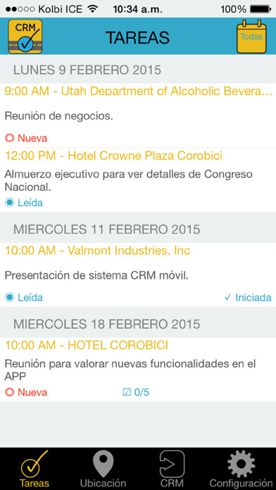 Emulate iPhone app REPÓRTESE MÓVIL CRM using MyAndroid