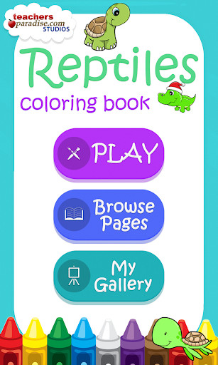 Run android online APK Reptiles Coloring Book & Game from MyAndroid or emulate Reptiles Coloring Book & Game using MyAndroid