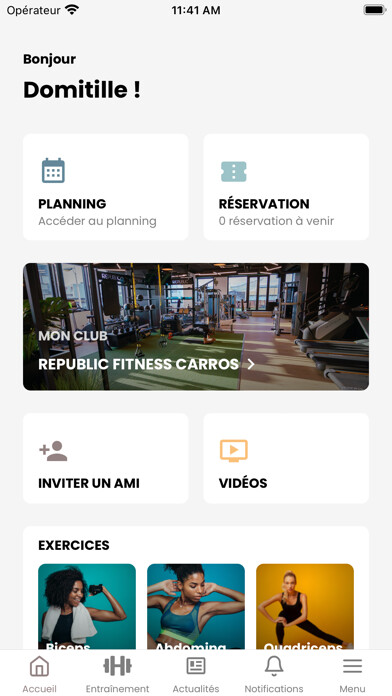 Emulate iPhone app Republic Fitness France using MyAndroid