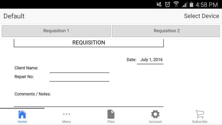 Emulate Android APK Requisition Form Emulate Android APK Requisition Form