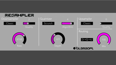 Emulate iPhone app Resampler Bitcrusher using MyAndroid