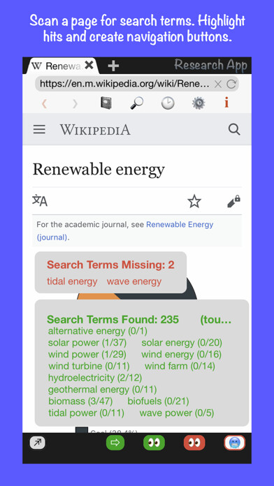 Emulate iPhone app Research App - Saved Searches using MyAndroid