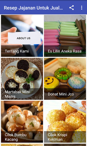 Run android online APK Resep Jajanan Untuk Jualan Kekinian from MyAndroid or emulate Resep Jajanan Untuk Jualan Kekinian using MyAndroid