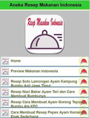 Emulate Android APK Resep Makanan Indonesia Offline